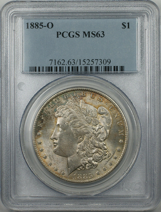 1885-O Morgan Silver Dollar $1 PCGS MS 63 Toned (BR-18 K)