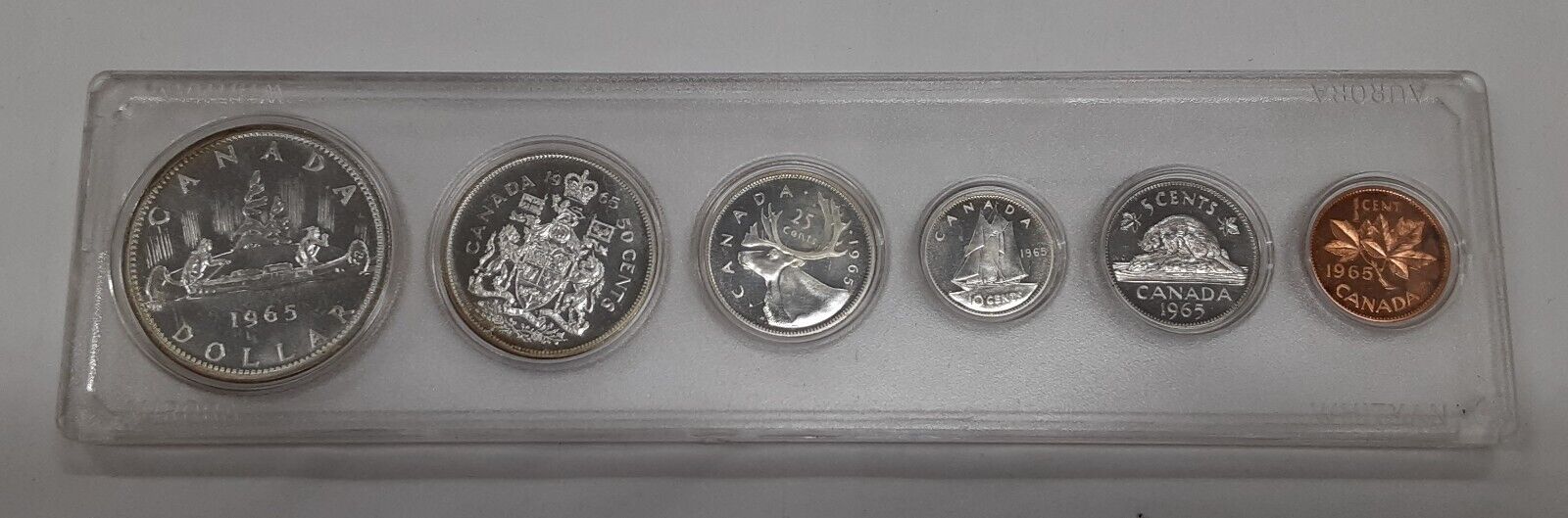 1965 Canada 6 Coin Mint Set of Queen Elizabeth II BU in Whitman Holder