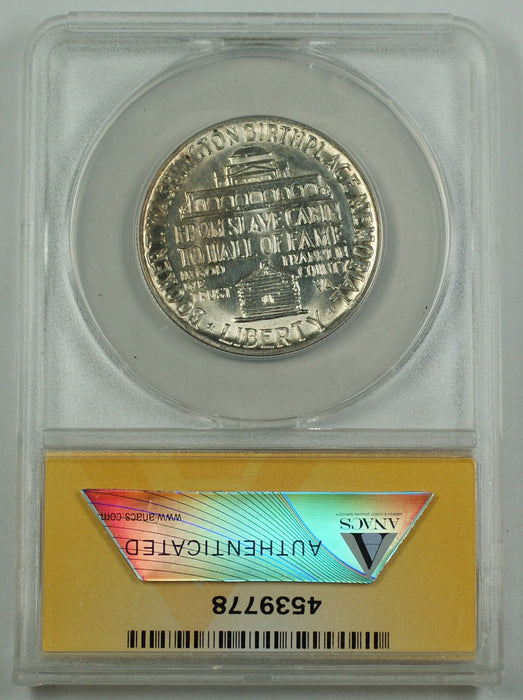 1951 B T Washington Silver Half Commem Coin ANACS MS-60 Dtls Clnd (Better)