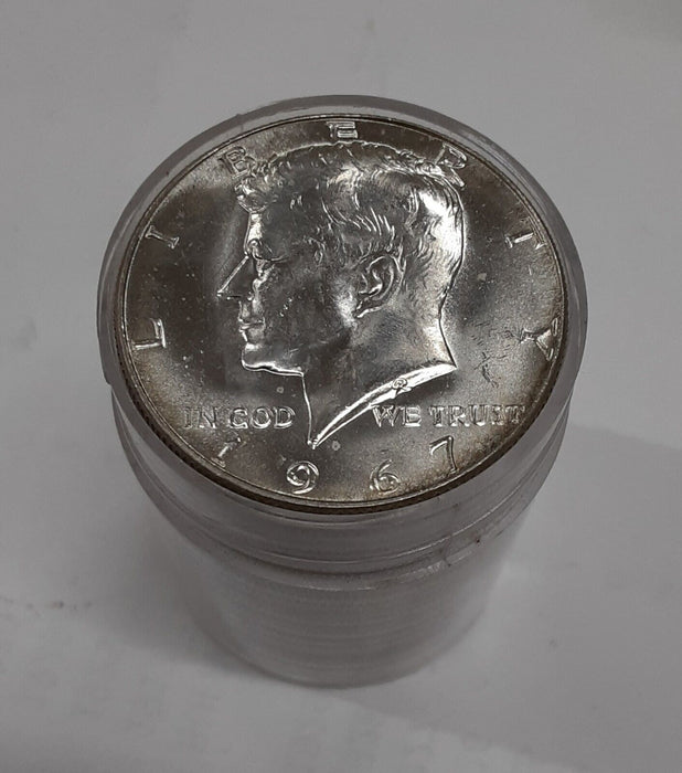 1967 Kennedy Half Dollar Roll 40% Silver - 20 BU Coins