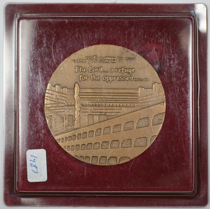 1987 Israel Misgav Ladach Hospital Bronze 59mm State Medal in Case NO COA (1d)