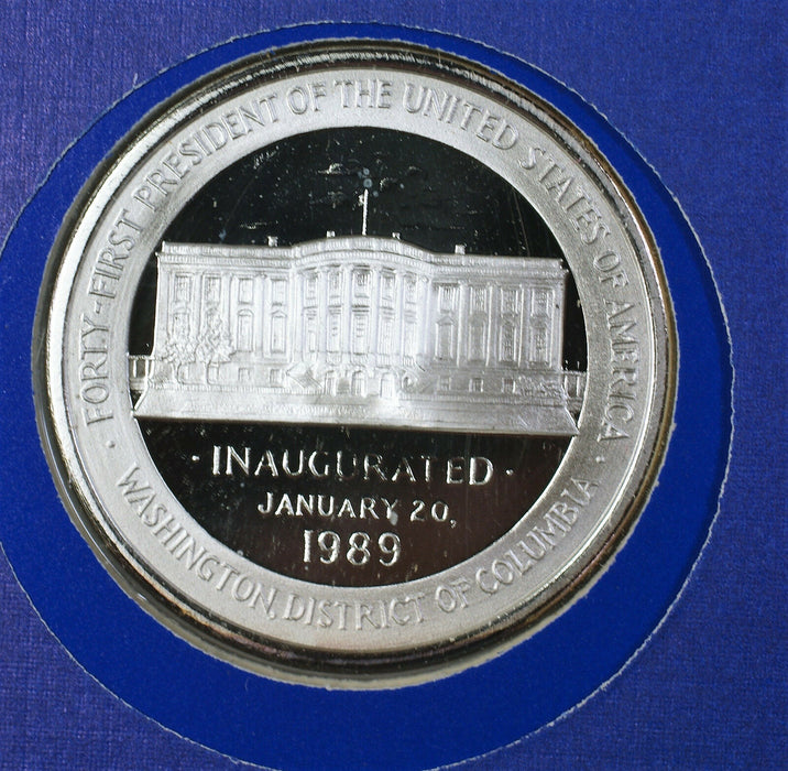 George H Bush January 20th 1989 Inauguration Presidential Silver Medal First Day