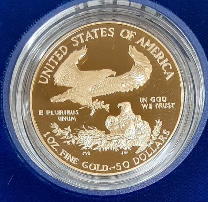 1991-W Proof 1 Oz American Gold Eagle $50 Coin w/Box & COA