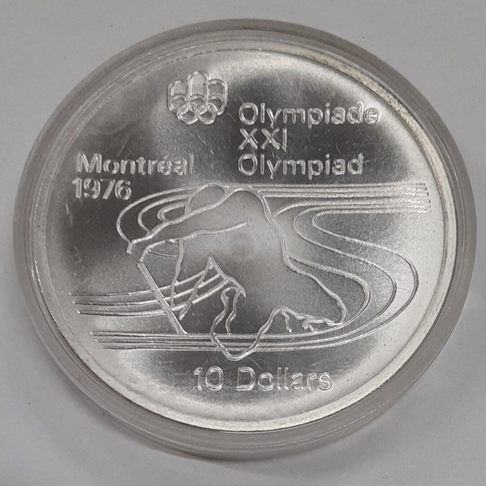 1975 Canada RCM 10 Dollar 1976 Montreal Olympic Games Silver Coin - Canoeing