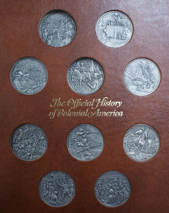 Franklin Mint The Official History of Colonial America Complete 50 Medal Set