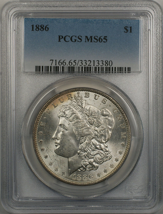 1886 Morgan Silver Dollar $1 Coin PCGS MS 65 (12-B)