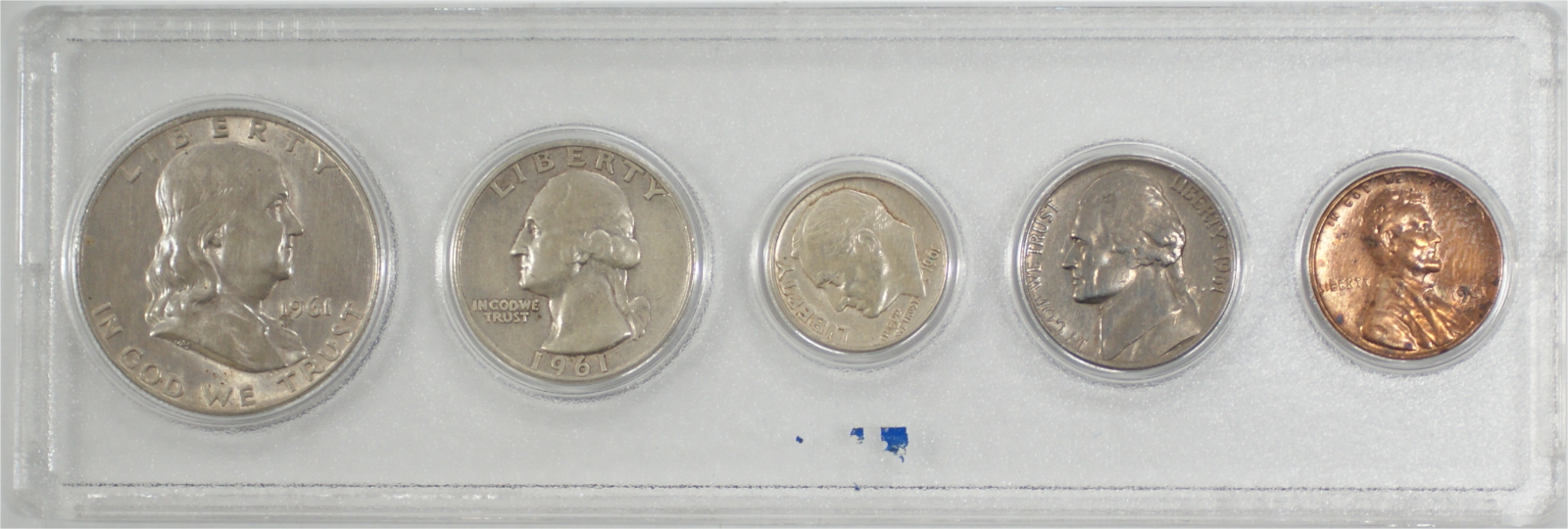 1961 Complete US Coin Year Set in Clear Plastic Whitman Holder
