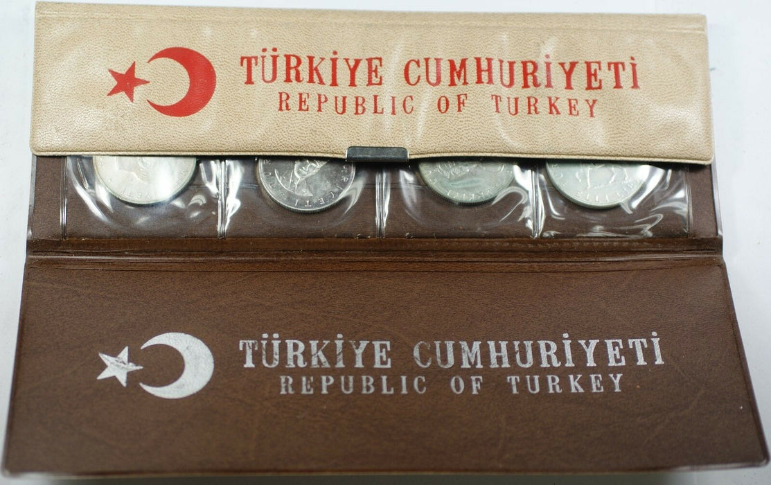1960-1972 Republic of Turkey Silver 4 Coin 25 and 50 Lira Proof Set