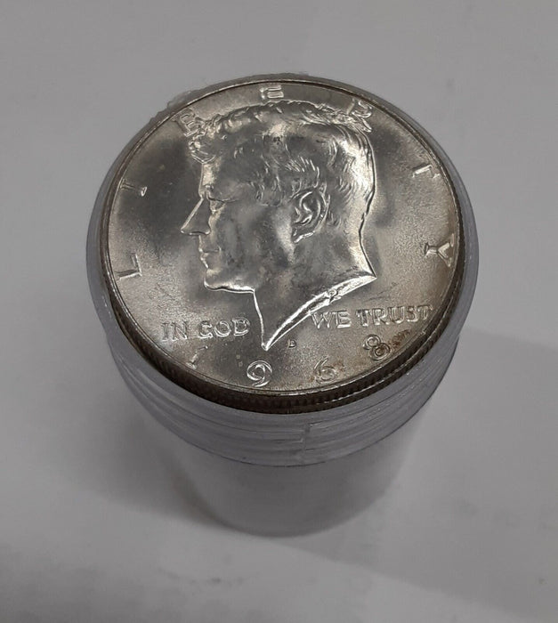 1968-D BU Kennedy Half Dollar Roll 40% Silver - 20 Coins in Tubes/OBW