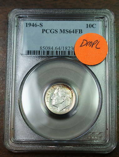 1946-S Roosevelt Silver Dime, PCGS MS-64 FB Deep Mirror