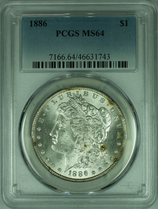 1886 Morgan Silver Dollar Coin  PCGS MS-64   (34E)