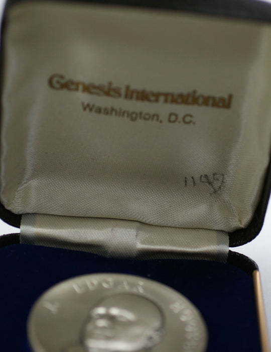 J Edgar Hoover High Relief Director of the FBI .999 Fine Silver Medal Genesis