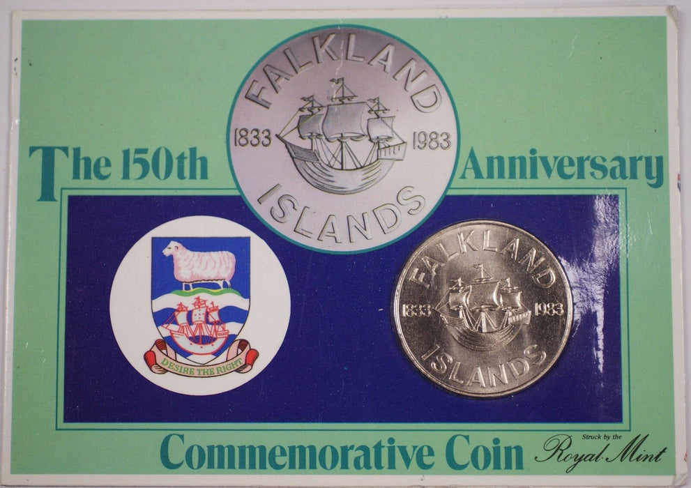 1983 Falkland Islands 50 Pence Uncirculated Commemorative 150th Anniversary Coin