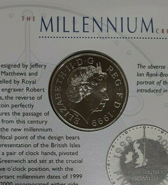 1999/2000 Great Britain 5 Pound Proof Coin UK Millennium in Royal Mint Folder