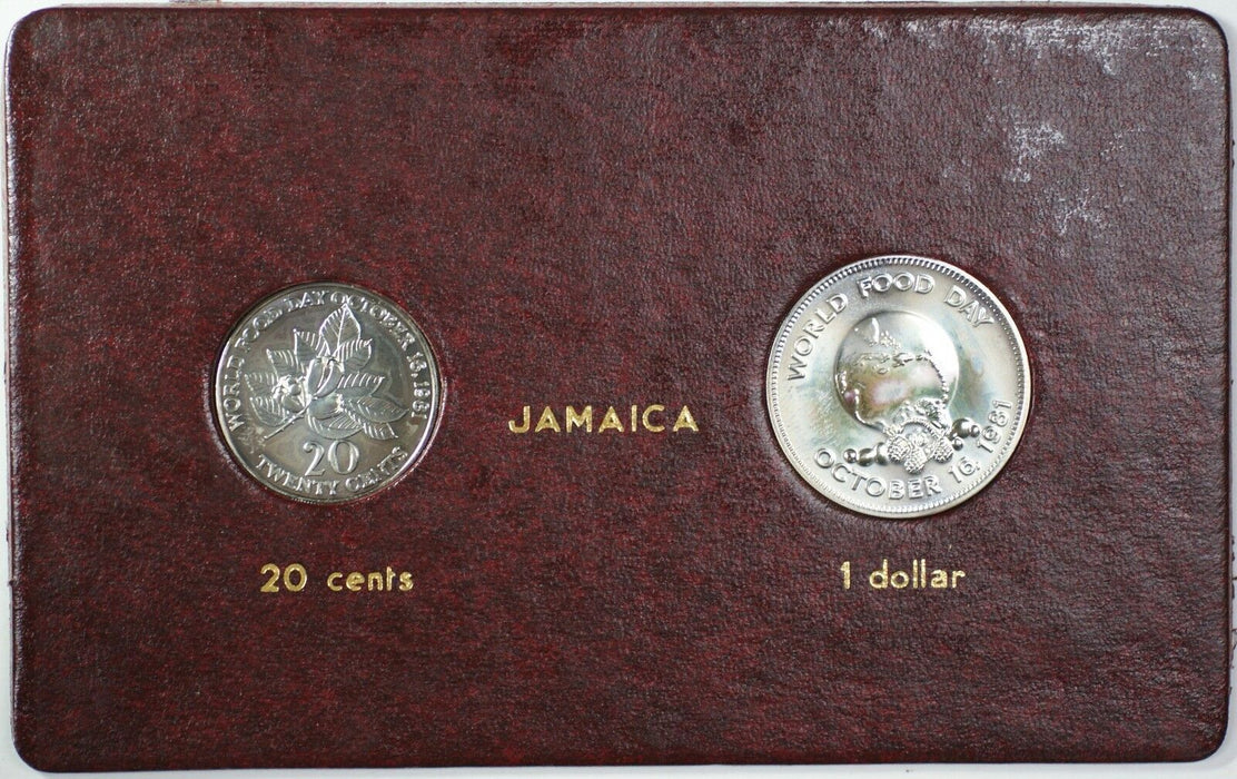 1981 FAO World Food Day October 16 Album Insert, Jamaica 20 cents & 1 dollar