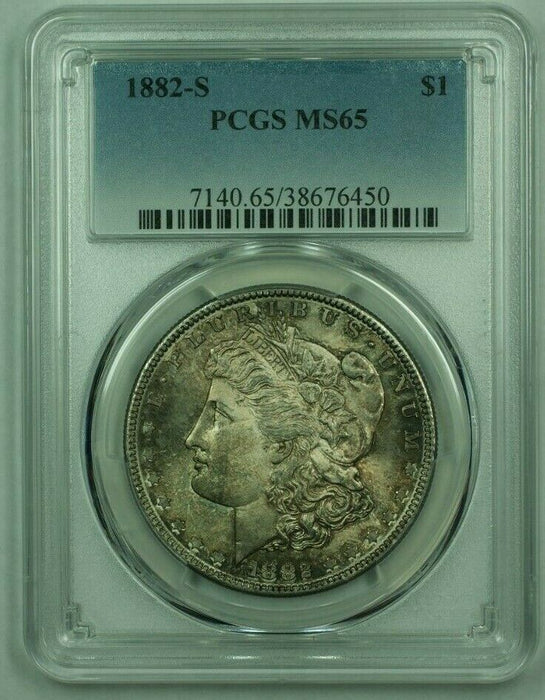 1882-S Morgan Silver Dollar S$1 PCGS MS-65 Unique Toning Toned(25) (A)