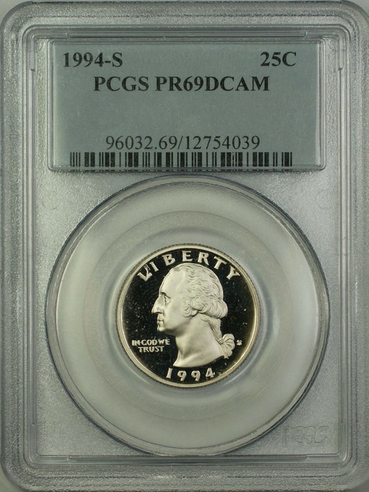 1994-S Washington Quarter 25c Coin PCGS PR-69 DCAM Deep Cameo