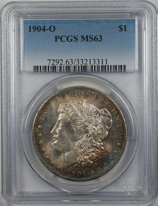 1904-O Morgan Silver Dollar $1 Coin PCGS MS 63 (Toned 12-C)