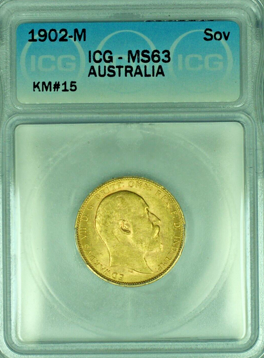 1902-M Australia Sovereign SOV Australian Gold Coin ICG MS 63