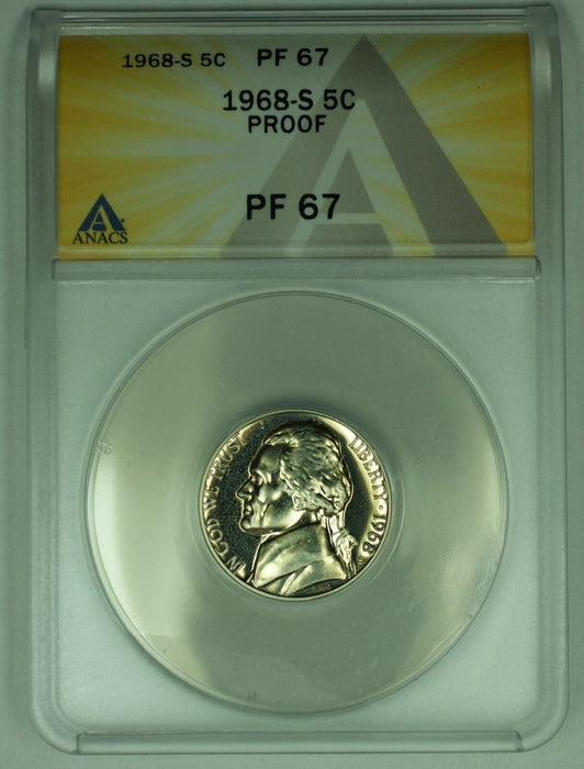 1968-S Jefferson Nickel Proof 5C ANACS PR 67 (52)