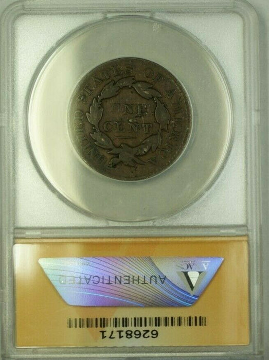 1826 Coronet Head Large Cent 1c Coin ANACS VG-8 (WW)