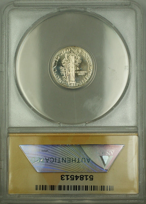 1942 Proof Mercury Silver Dime 10c ANACS PF-65 Gem Coin