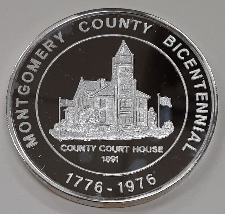 1976 Montgomery Co. MD Bicentennial  1 Troy Oz .999 Fine Silver Round
