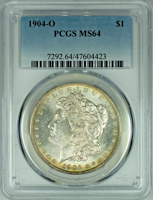 1904-O Morgan Silver Dollar $1 Coin Toned REV PCGS MS 64 (48) E