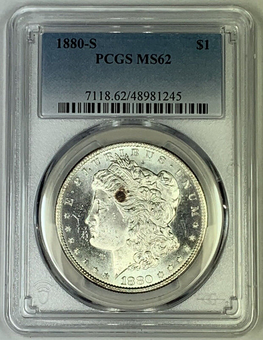 1880-S Morgan Silver $1 Dollar Coin Semi-PL PCGS MS 62 Looks Better (7)