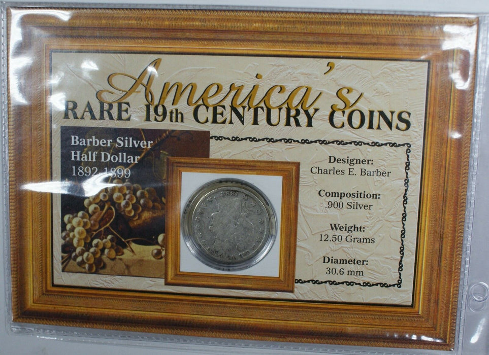 1898 Barber Silver Circulated Half $ 90% Fine America's Rare 19th Century Coin