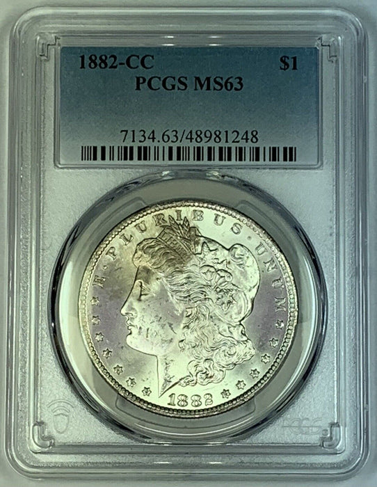 1882-CC Morgan Silver $1 Dollar Coin PCGS MS 63 (7)