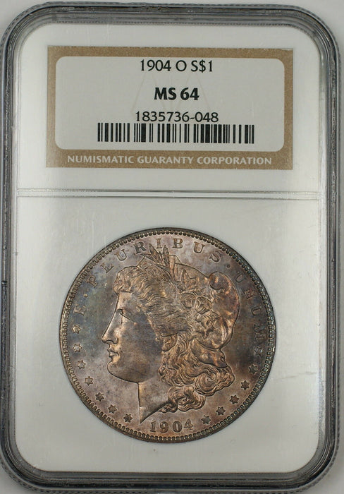 1904-O Morgan Silver Dollar $1 Coin NGC MS-64 Nicely Toned (Tc)