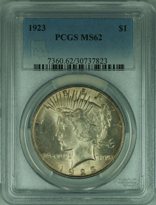 1923 Peace Silver Dollar S$1 PCGS MS-62 Toned (31 O)