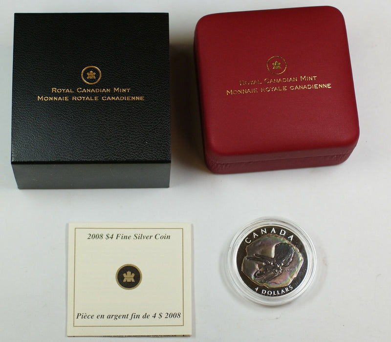 2008 Canada $4 Proof Silver Coin Triceratops- 1/2 oz .9999 Silver w/ Box & COA