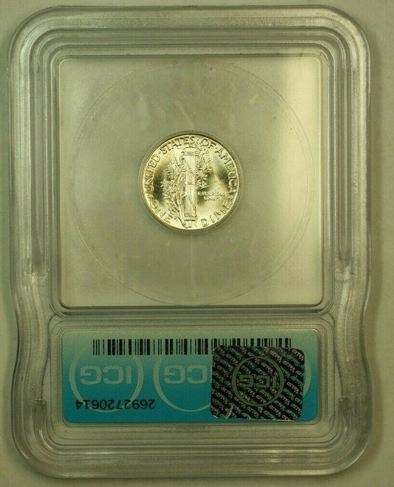 1943 Silver Mercury Dime 10c Coin ICG MS-65 U