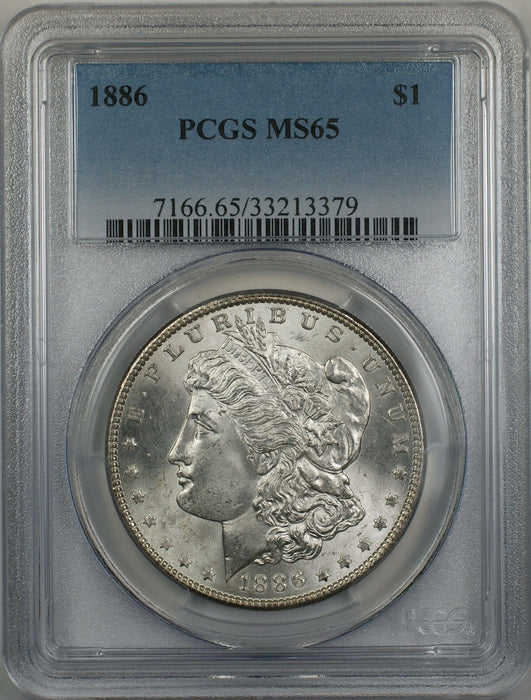 1886 Morgan Silver Dollar $1 Coin PCGS MS 65 (12-A)