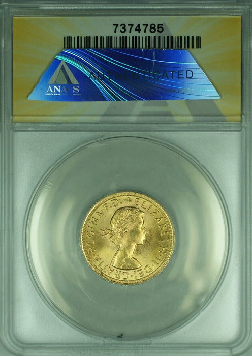 1966 Great Britain Sovereign Gold Coin ANACS MS-64