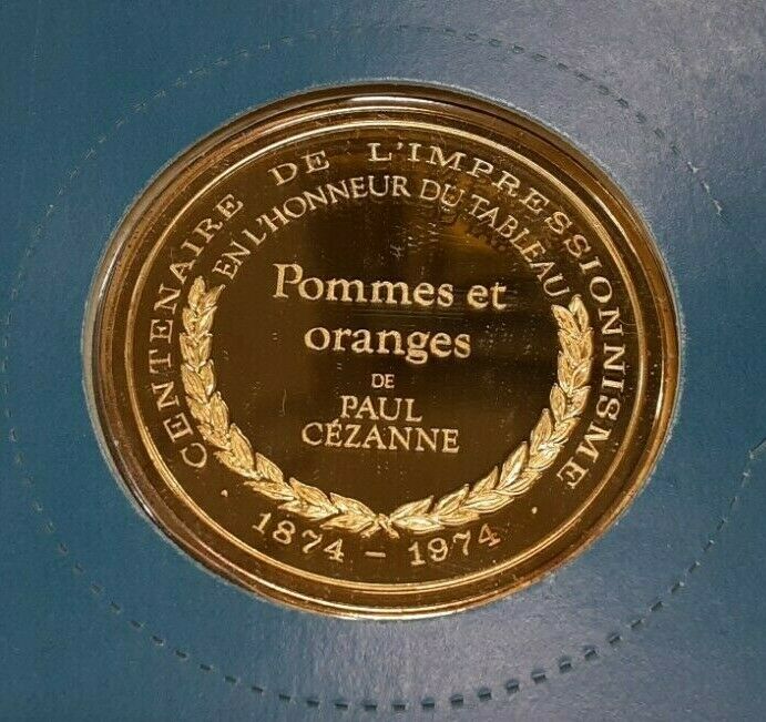 Masterpieces of Impressionism Gold Plated .925 Silver PR Medal-Apples & Oranges