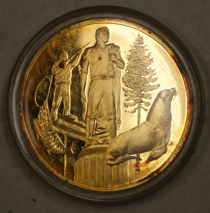 Gold Plated Sterling Silver Proof Medal Oregon