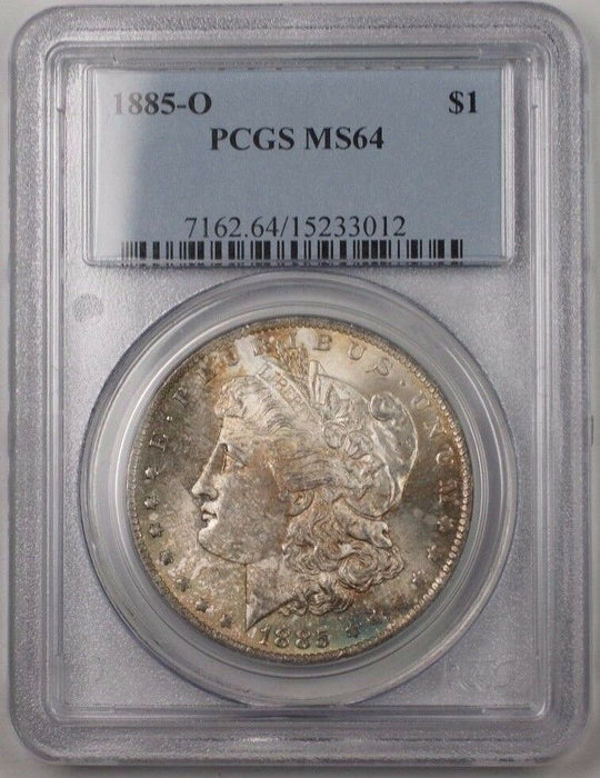 1885-O US Morgan Silver Dollar Coin $1 PCGS MS-64 Toned BR5 S