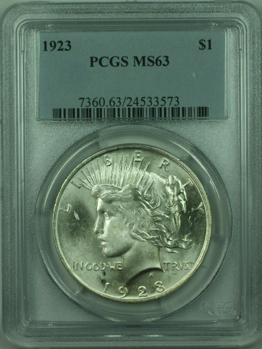 1923 Peace Silver Dollar $1 Coin PCGS MS-63 Looks Undergraded (36) M