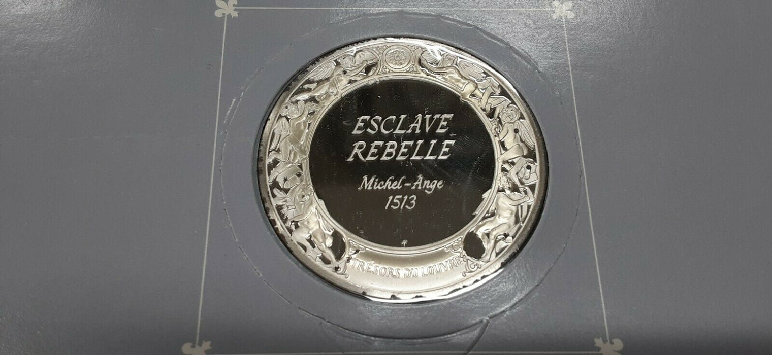 Franklin Mint Treasures of The Louvre .925 Silver Medal- Rebellious Slave