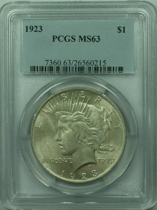 1923 Peace Silver Dollar $1 Coin PCGS MS-63 (36) C