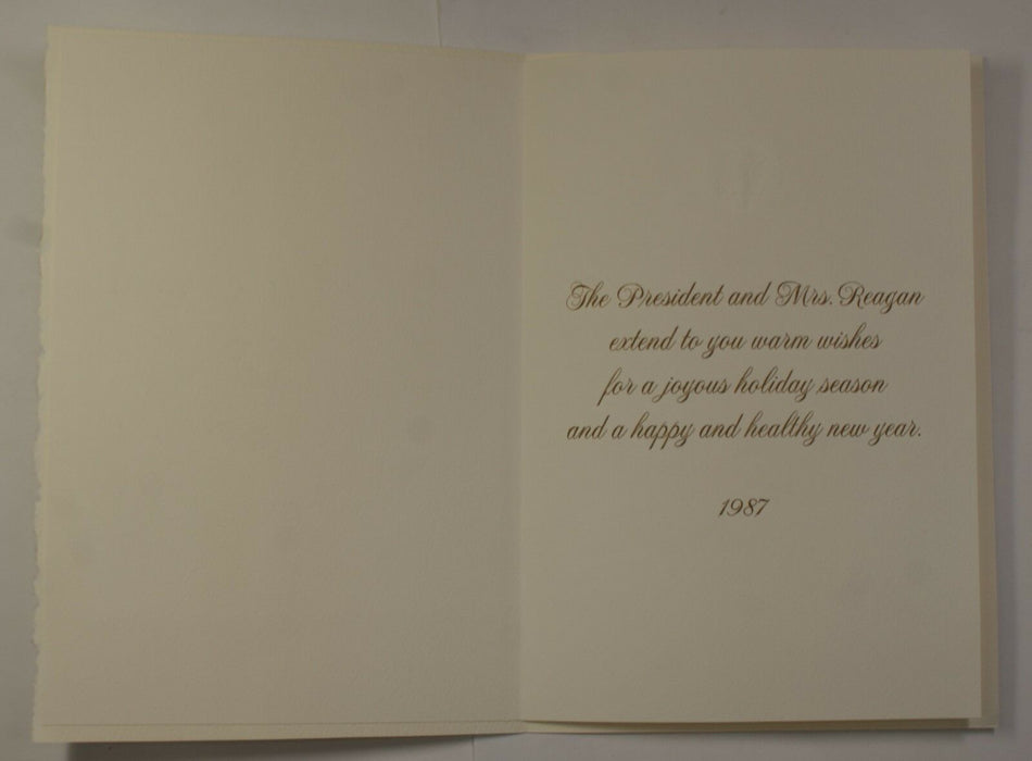 1987 White House Christmas Card President Reagan Small Size