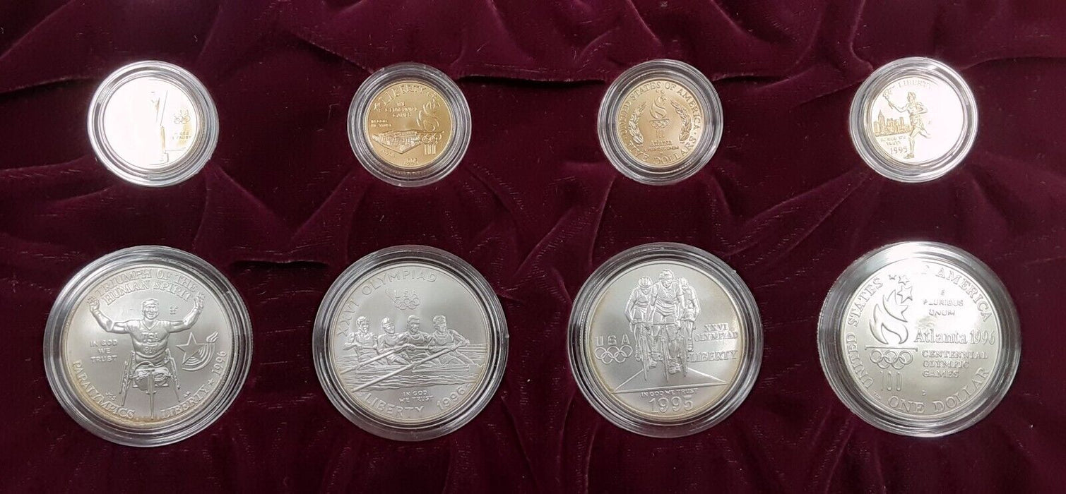 1995-1996 Atlanta Olympics 32 Proof Gold & Silver Coin Set w/Original Box & COA