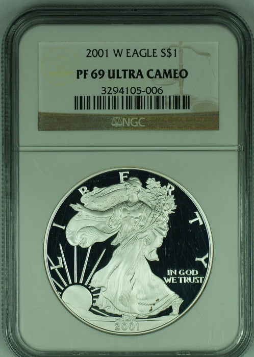 2001-W American Proof Silver Eagle $1 NGC PF 69 Ultra Cameo (49)