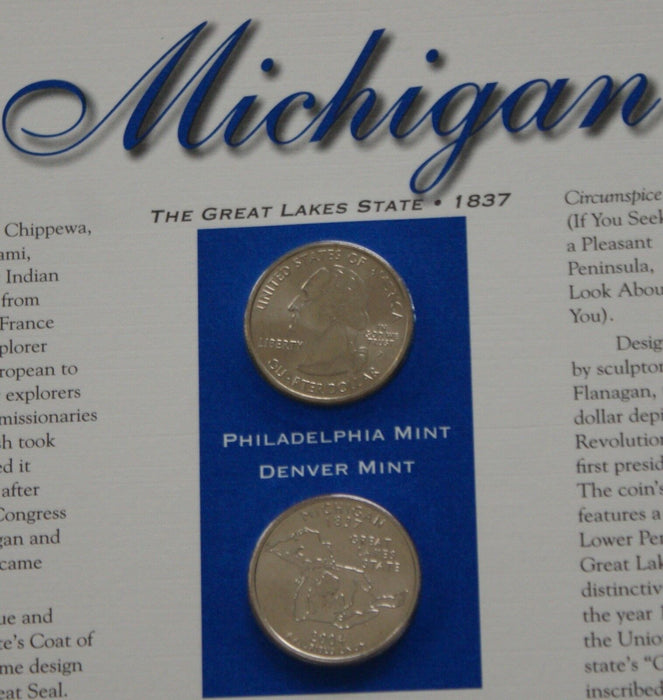 Michigan 2004 P&D Quarter for Anniversery of Statehood Bonus Stamp