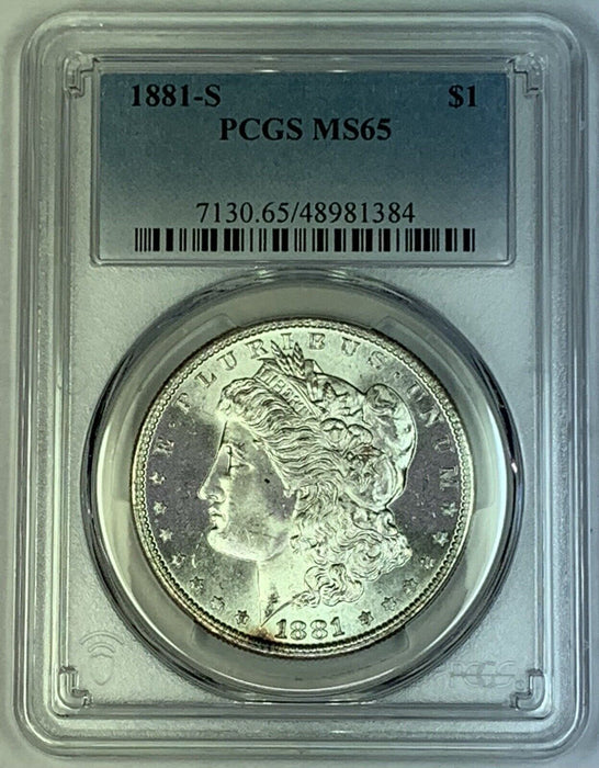 1881-S Morgan Silver $1 Dollar Coin PCGS MS 65 (7) A