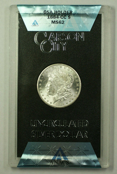 1884-CC GSA Morgan Silver Dollar $1 Coin ANACS MS-62 w/ Box & COA Better (L)