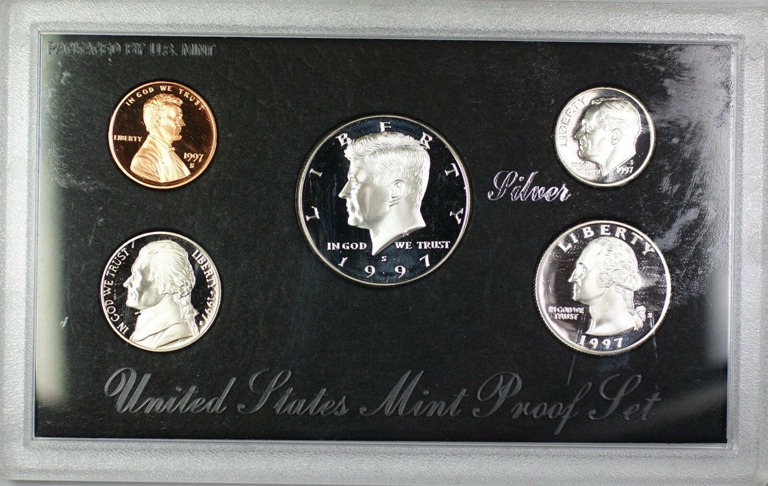 1997 U.S. Mint 5 Coin Silver Proof Set NO BOX NO COA